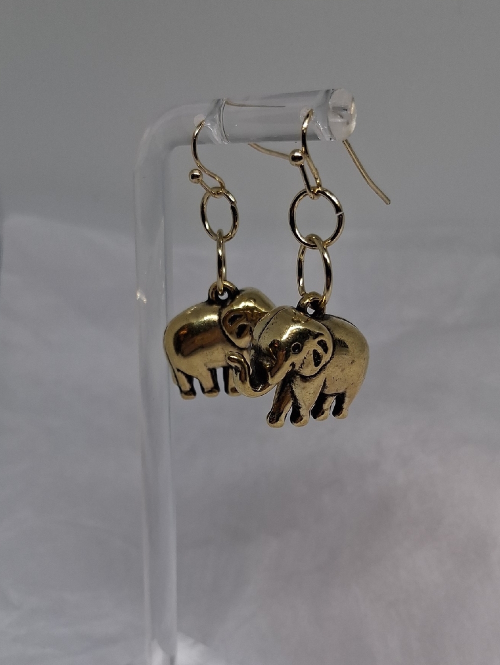 BRASS ELEPHANT EARRINGS